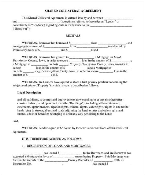 Collateral Agreement Template