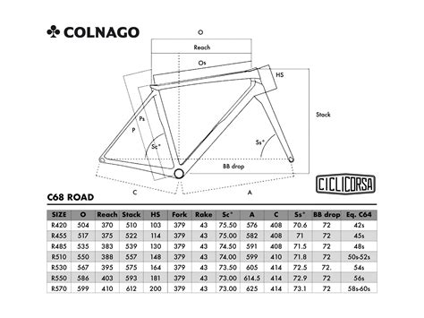 Colnago Size Chart