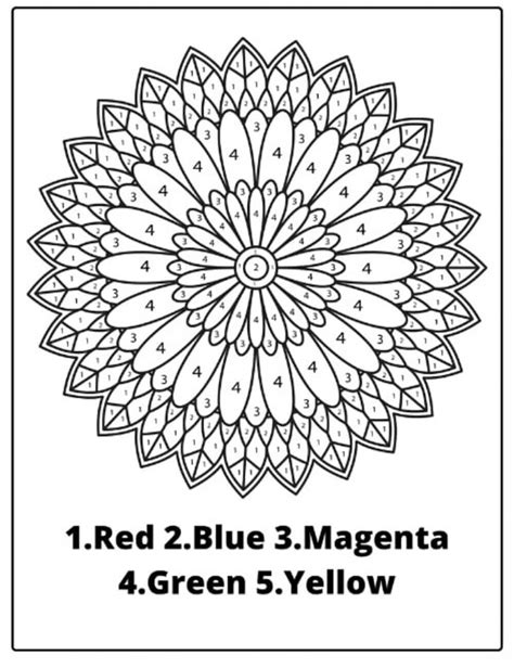 Color By Number Mandala Printable