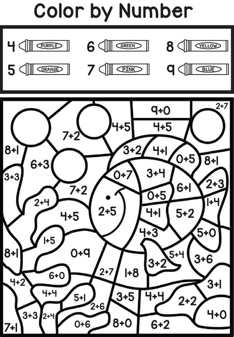 Color By Number Printable Addition