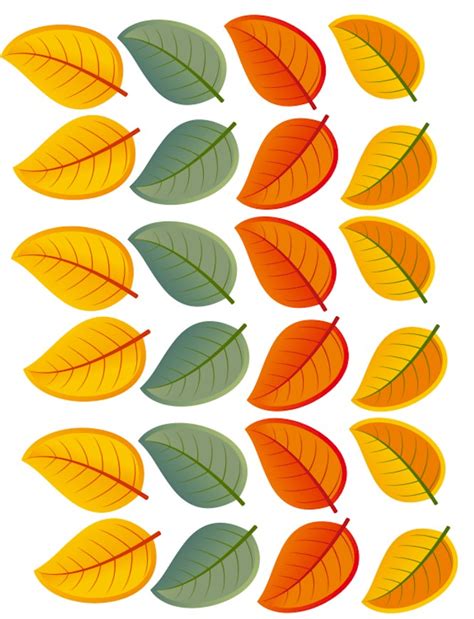 Colored Leaf Template Printable