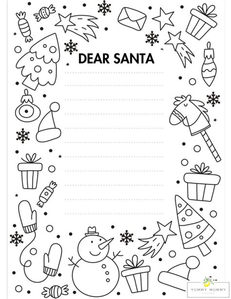 Coloring Letter To Santa Template