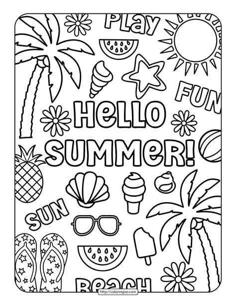 Coloring Pages Printable Summer