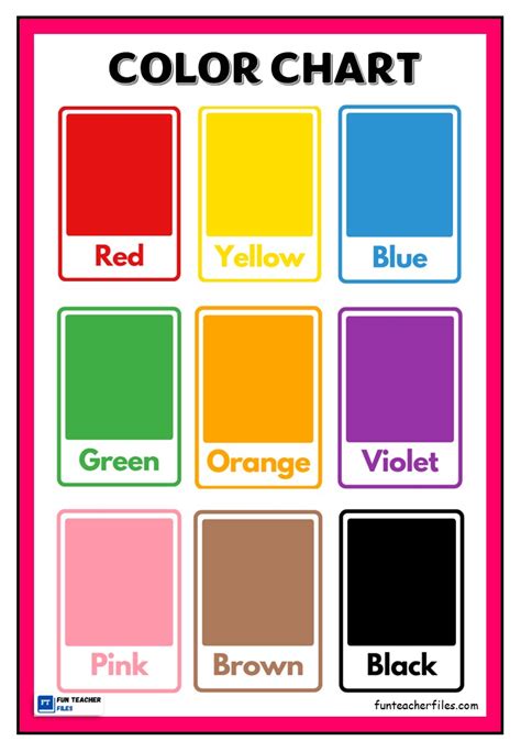 Colors Chart For Kindergarten