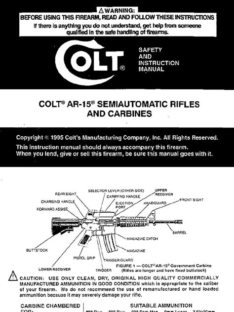 Colt Ar 15 Owners Manual