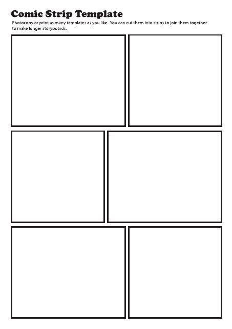 Comic Strip Template 6 Panels