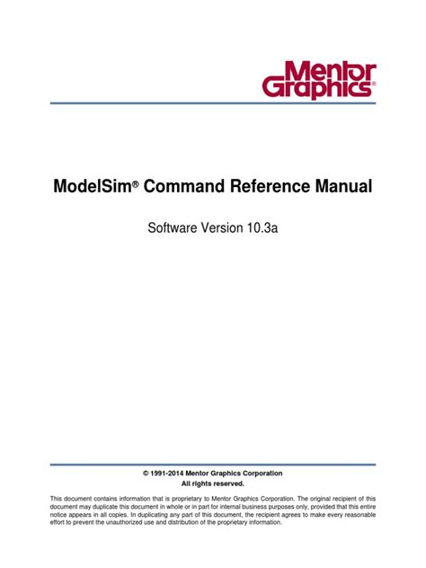 Command Reference Manual Of Modelsim