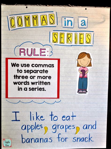 Commas In A Series Anchor Chart