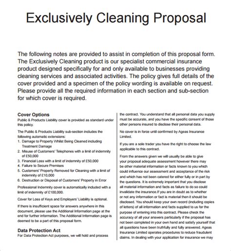Commercial Cleaning Proposal Template Free