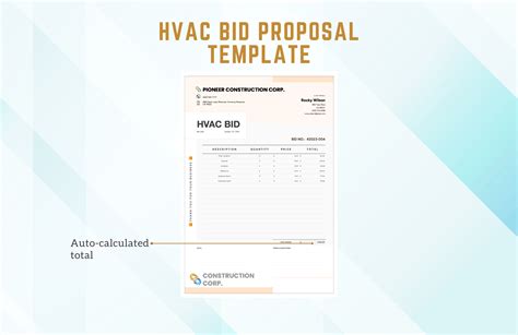 Commercial Hvac Bid Template