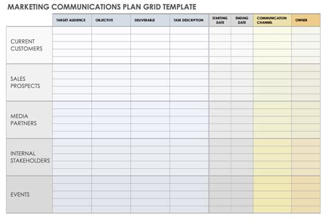 Communication Marketing Plan Template