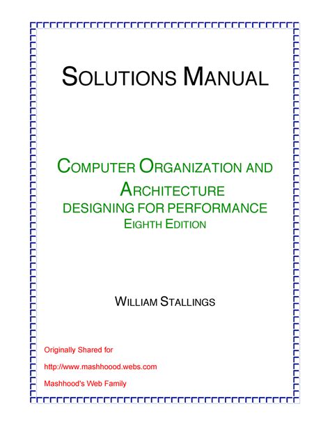 Computer Architecture Solution Manual