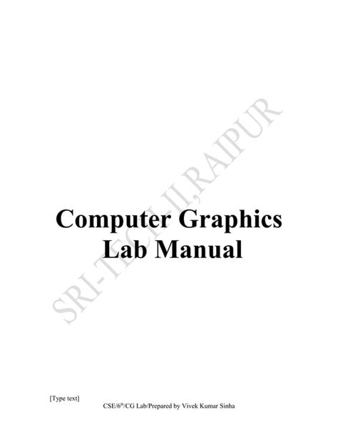 Computer Graphics And Multimedia Lab Manual