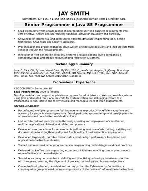 Computer Programmer Resume Template