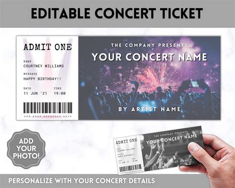 Concert Ticket Template Gift