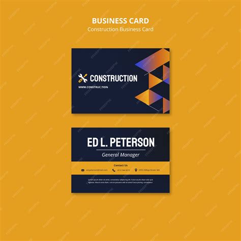 Construction Business Cards Templates Free