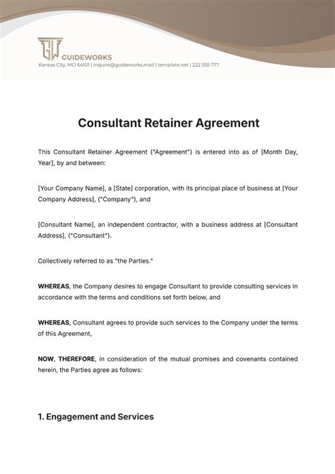 Consultant Retainer Contract Template