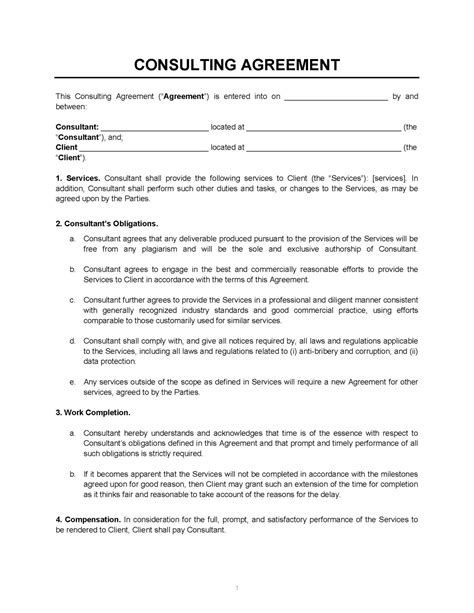Consulting Contract Template Free