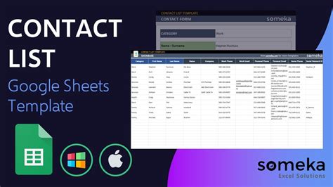 Contacts Google Sheet Template