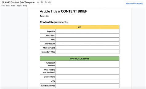 Content Brief Template