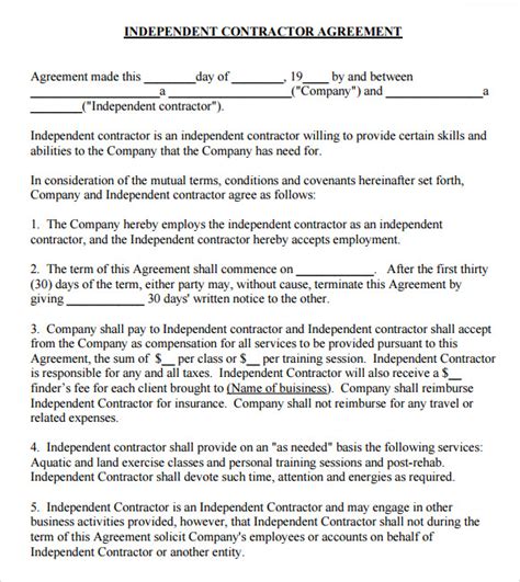 Contract Outline Template