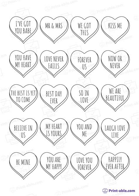 Conversation Hearts Template