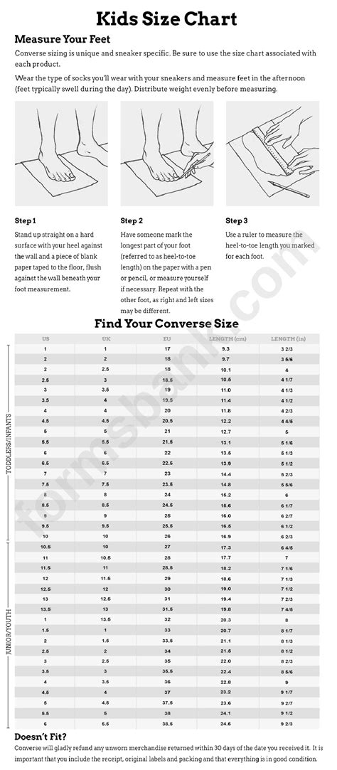 Converse Toddler Size Chart