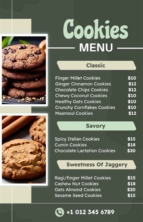 Cookie Menu Template