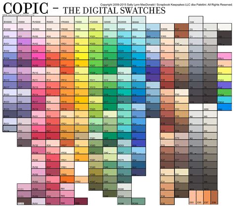 Copic Color Chart