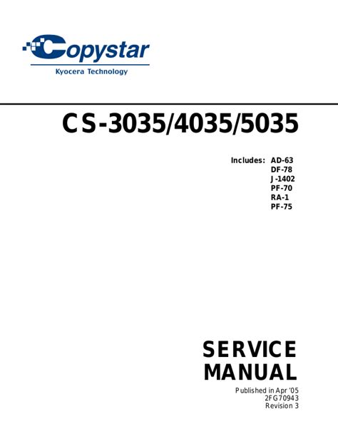 Copystar Cs 3035 Cs 4035 Cs 5035 Service Repair Manual