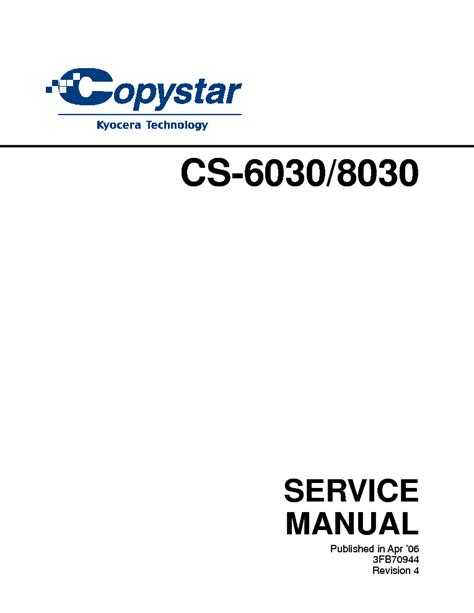 Copystar Cs 6030 Cs 8030 Service Repair Manual