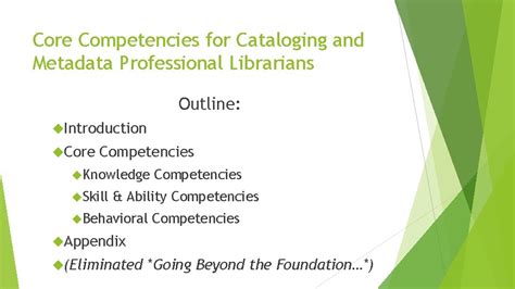 Core Competencies For Cataloging And Metadata Professional Librarians