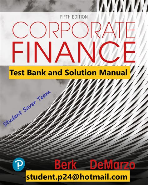 Corporate Finance Berk Solutions Manual