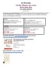 Course Catalog For Cs At Ucr