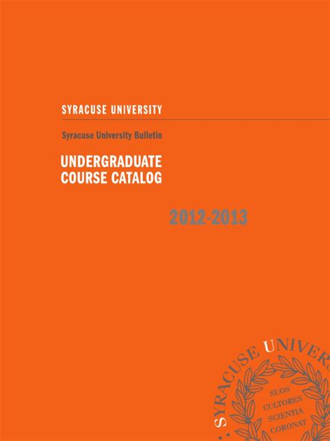 Course Catalog Syracuse University