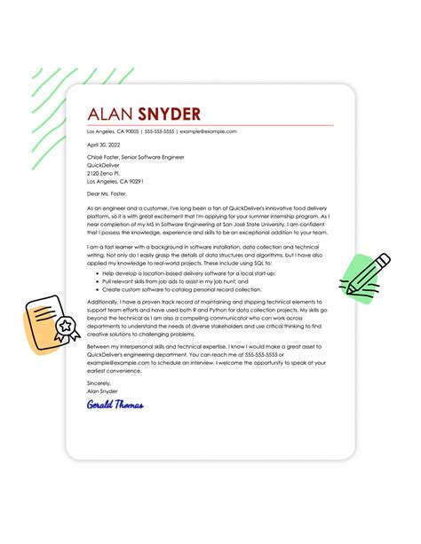 Cover Letter Header Template
