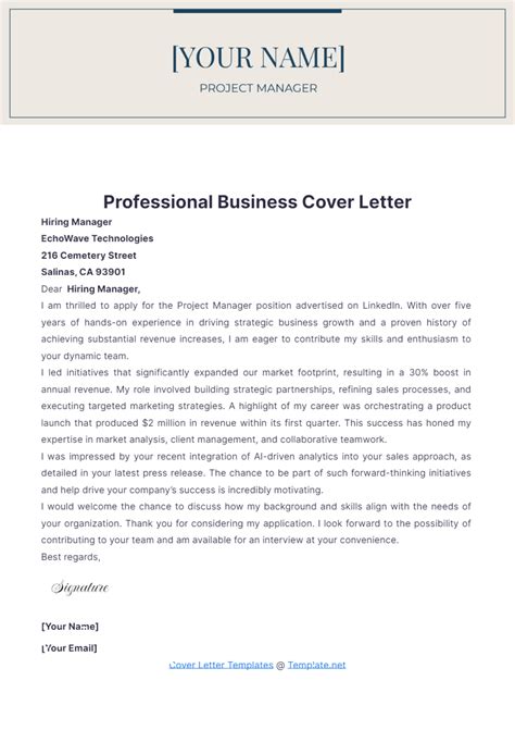Cover Letter Template Pages