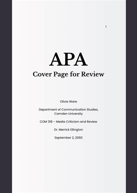 Cover Sheet Apa Template