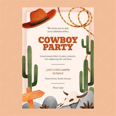 Cowboy Invite Template