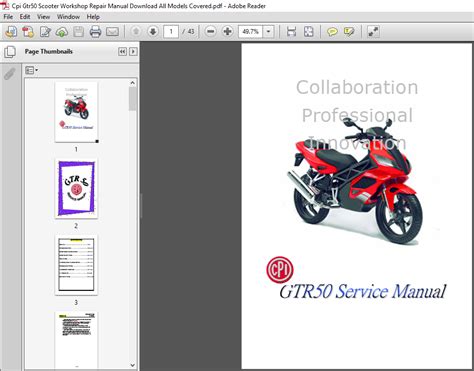 Cpi Gtr50 Scooter Service Repair Manual Pdf