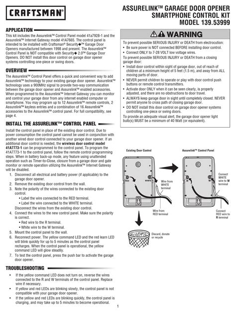 Craftsman Assurelink Installation Manual