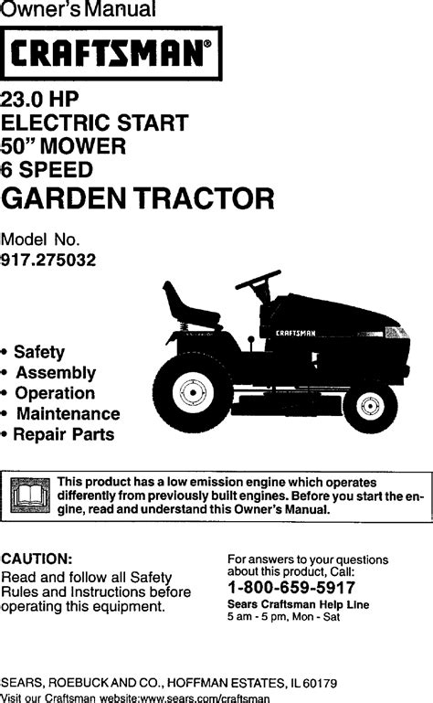 Craftsman Lawn Mower Owners Manual Free