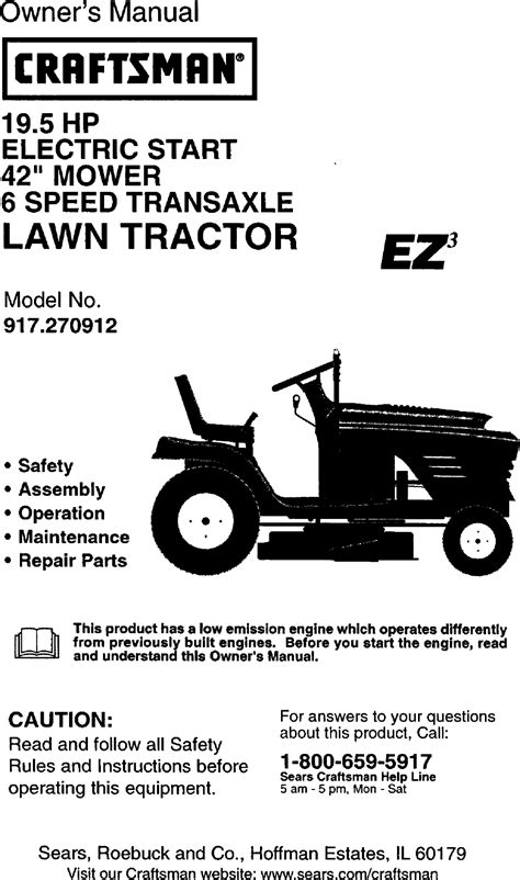 Craftsman Lawn Tractor Owners Manual