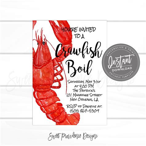 Crawfish Boil Invitation Template Free