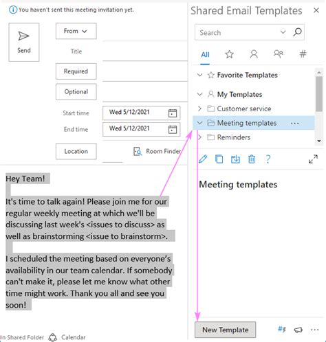 Create A Meeting Template In Outlook