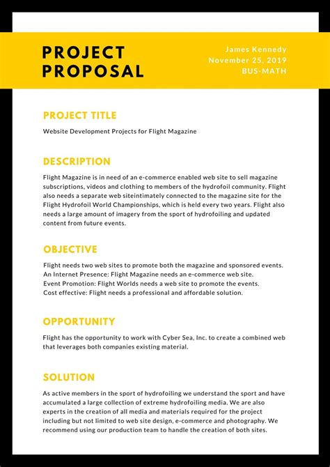 Create A Proposal Template