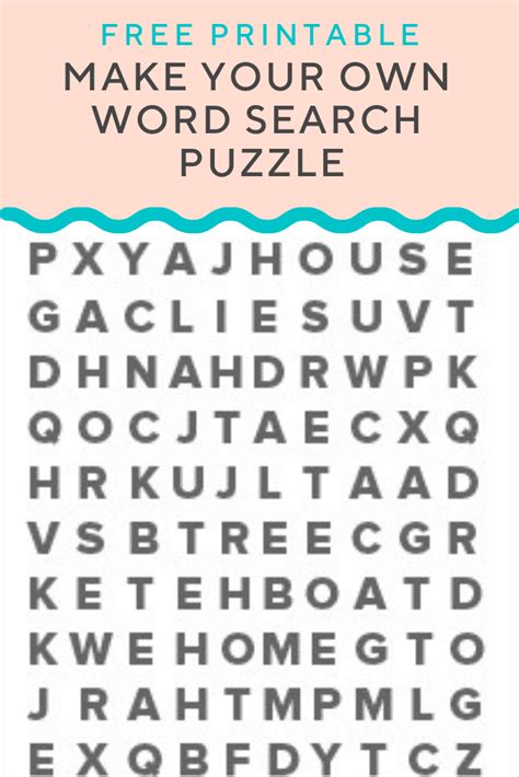 Create Word Puzzles Free Printable