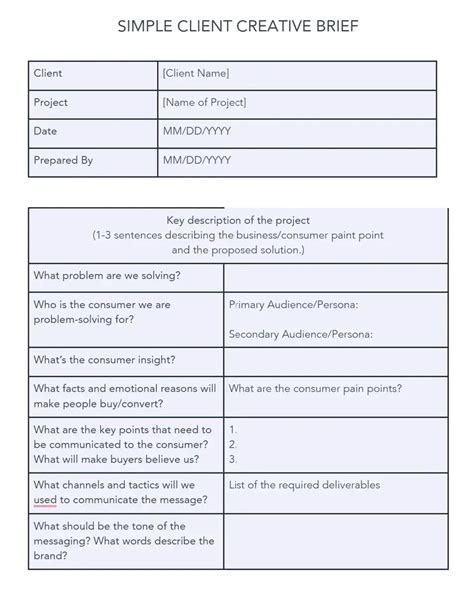 Creative Briefs Templates