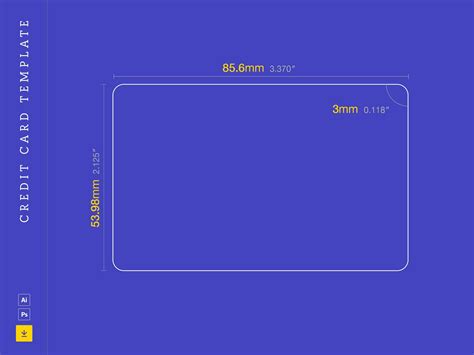 Credit Card Dimensions Template