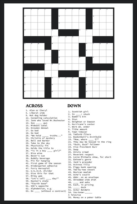 Crossword Puzzles Printable Medium